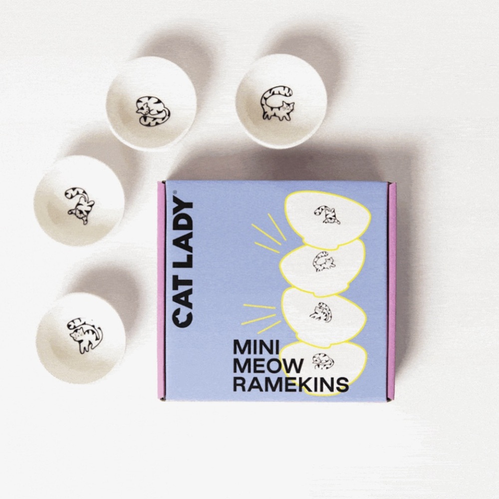 Set of 4 Mini Meow Ramikens